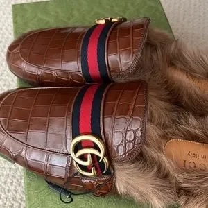 Gucci | Shoes | Nwt Gucci Crocodile Princetown Shearling 